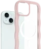 HappyCase Wavy Apple iPhone 15 / 14 / 13 Hoesje MagSafe Back Cover Roze