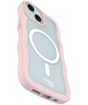 HappyCase Wavy Apple iPhone 15 / 14 / 13 Hoesje MagSafe Back Cover Roze