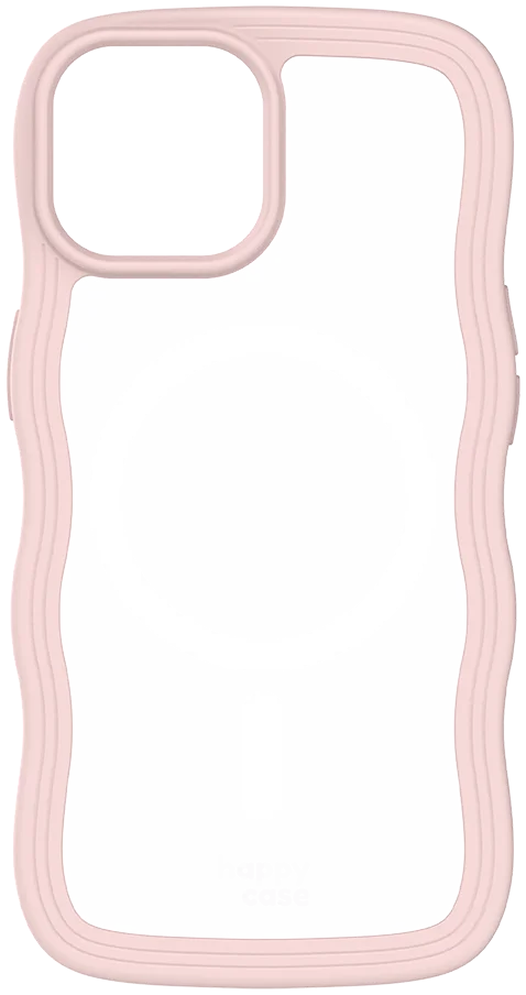HappyCase Wavy Apple iPhone 15 / 14 / 13 Hoesje MagSafe Back Cover Roze afbeelding 18