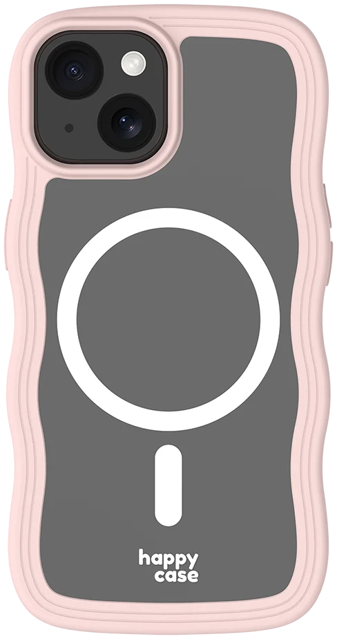 HappyCase Wavy Apple iPhone 15 / 14 / 13 Hoesje MagSafe Back Cover Roze afbeelding 16