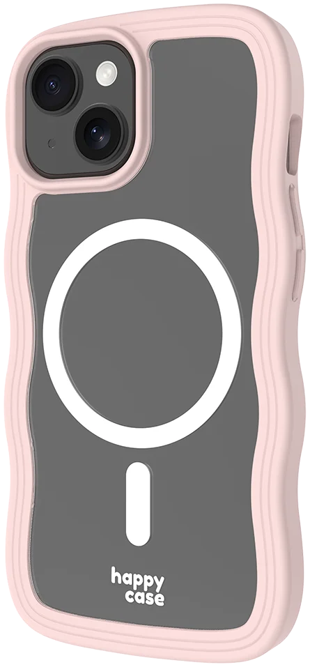 HappyCase Wavy Apple iPhone 15 / 14 / 13 Hoesje MagSafe Back Cover Roze afbeelding 17