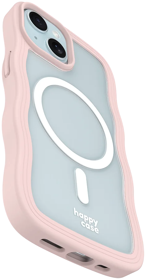 HappyCase Wavy Apple iPhone 15 / 14 / 13 Hoesje MagSafe Back Cover Roze afbeelding 12