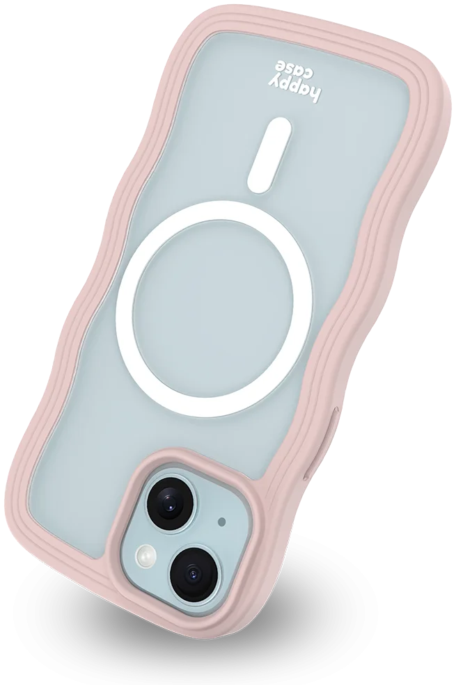 HappyCase Wavy Apple iPhone 15 / 14 / 13 Hoesje MagSafe Back Cover Roze afbeelding 13
