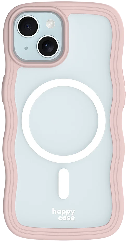 HappyCase Wavy Apple iPhone 15 / 14 / 13 Hoesje MagSafe Back Cover Roze afbeelding 14