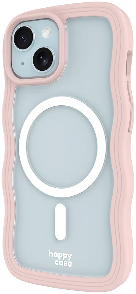 HappyCase Wavy Apple iPhone 15 / 14 / 13 Hoesje MagSafe Back Cover Roze afbeelding 15