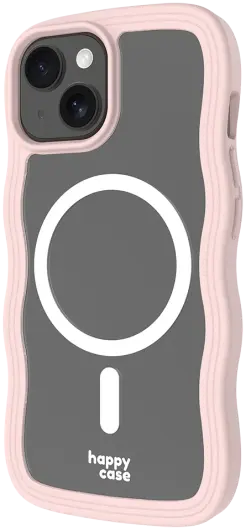 HappyCase Wavy Apple iPhone 15 / 14 / 13 Hoesje MagSafe Back Cover Roze afbeelding 17