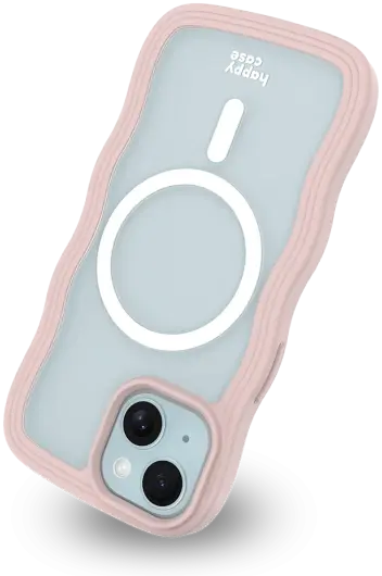 HappyCase Wavy Apple iPhone 15 / 14 / 13 Hoesje MagSafe Back Cover Roze afbeelding 13