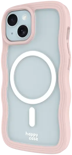 HappyCase Wavy Apple iPhone 15 / 14 / 13 Hoesje MagSafe Back Cover Roze afbeelding 15