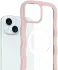 HappyCase Wavy Apple iPhone 15 / 14 / 13 Hoesje MagSafe Back Cover Roze afbeelding 2