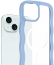 HappyCase Wavy Apple iPhone 15 / 14 / 13 Hoesje MagSafe Back Cover Blauw