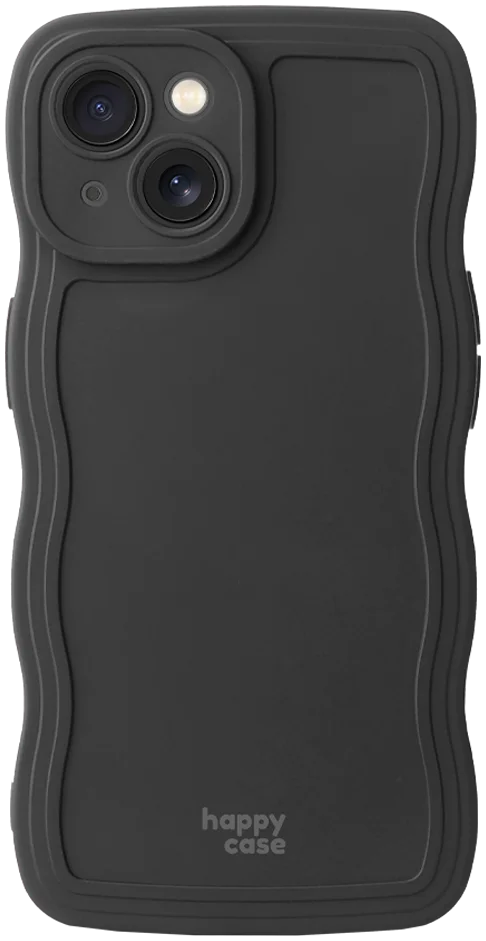 HappyCase Wavy Apple iPhone 14 Hoesje TPU Back Cover Zwart afbeelding 1
