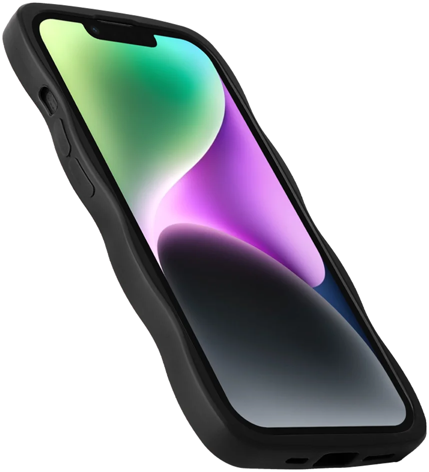 HappyCase Wavy Apple iPhone 14 Hoesje TPU Back Cover Zwart afbeelding 13