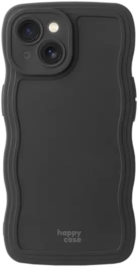 HappyCase Wavy Apple iPhone 14 Hoesje TPU Back Cover Zwart afbeelding 1