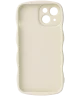 HappyCase Wavy Apple iPhone 14 Hoesje TPU Back Cover Beige