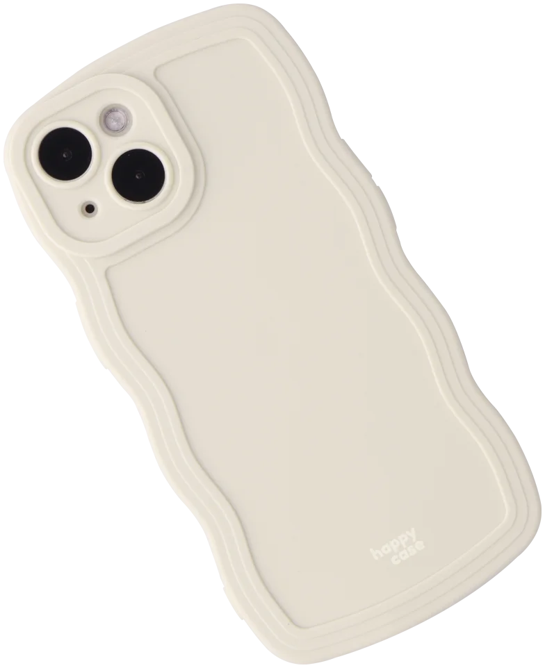 HappyCase Wavy Apple iPhone 14 Hoesje TPU Back Cover Beige afbeelding 11