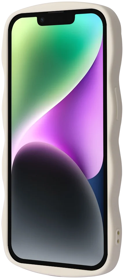 HappyCase Wavy Apple iPhone 14 Hoesje TPU Back Cover Beige afbeelding 13