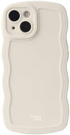 HappyCase Wavy Apple iPhone 14 Hoesje TPU Back Cover Beige afbeelding 1