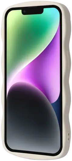 HappyCase Wavy Apple iPhone 14 Hoesje TPU Back Cover Beige afbeelding 13