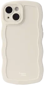 HappyCase Wavy Apple iPhone 14 Hoesje TPU Back Cover Beige afbeelding