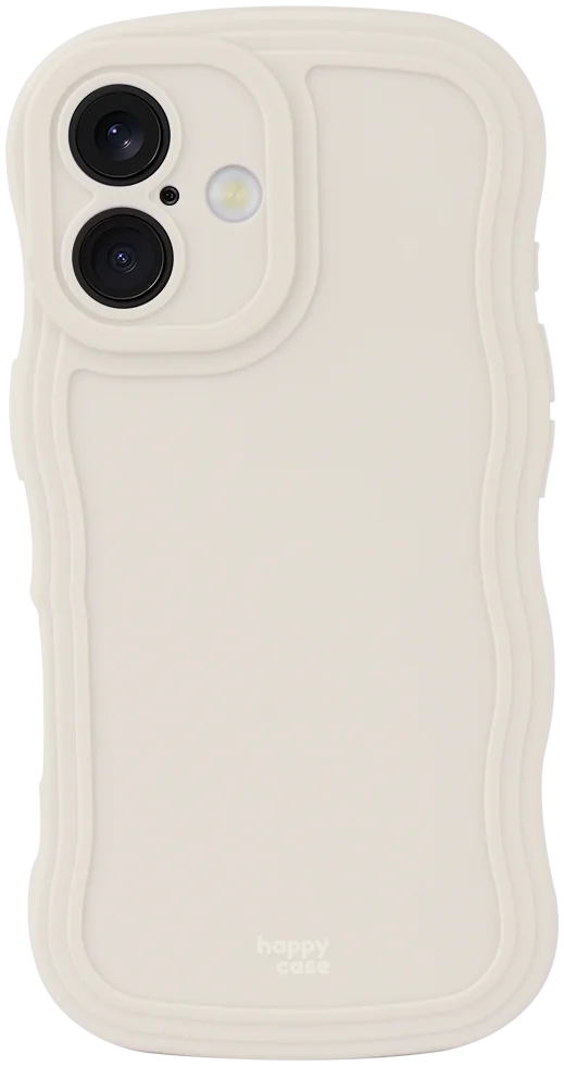 HappyCase Wavy Apple iPhone 16 Hoesje TPU Back Cover Beige afbeelding 1