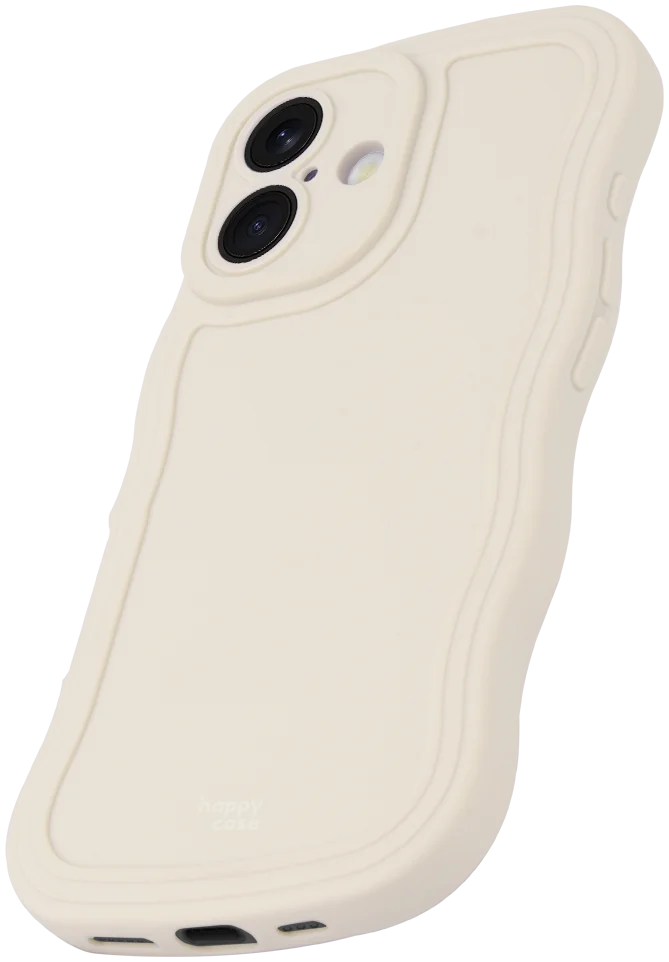 HappyCase Wavy Apple iPhone 16 Hoesje TPU Back Cover Beige afbeelding 10