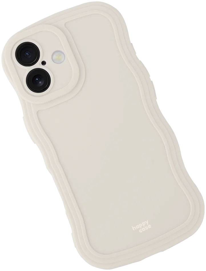 HappyCase Wavy Apple iPhone 16 Hoesje TPU Back Cover Beige afbeelding 12