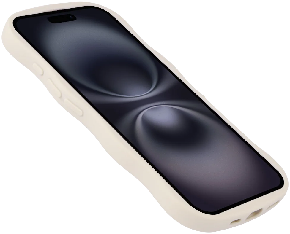 HappyCase Wavy Apple iPhone 16 Hoesje TPU Back Cover Beige afbeelding 13