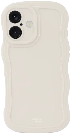 HappyCase Wavy Apple iPhone 16 Hoesje TPU Back Cover Beige afbeelding 1