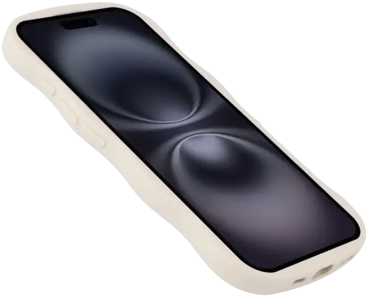 HappyCase Wavy Apple iPhone 16 Hoesje TPU Back Cover Beige afbeelding 13