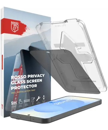 Rosso Samsung Galaxy S25 Privacy Glass met Installatietray Dust Removal Screen Protectors