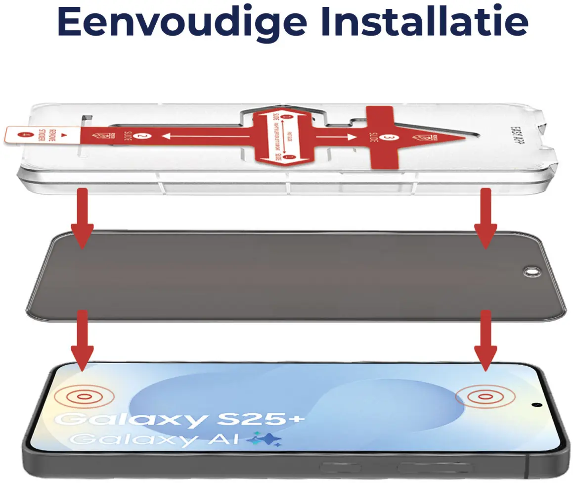 Rosso Samsung Galaxy S25 Plus Privacy Glass met Installatietray Dust Removal afbeelding 4