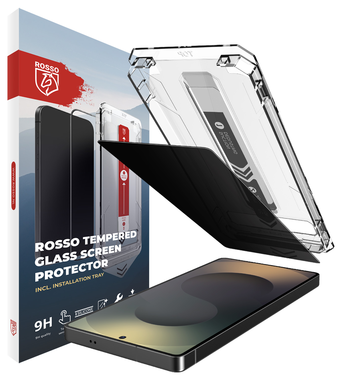 Rosso Samsung Galaxy S25 Ultra Privacy Glass met Installatietray Dust Removal afbeelding 1