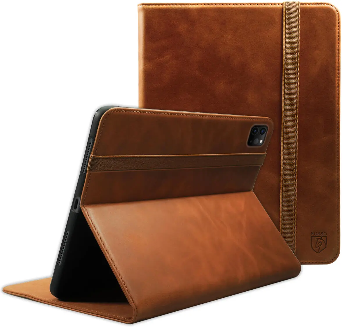 Rosso Deluxe Apple iPad Pro 12.9 Hoes Book Case Echt Leer Bruin afbeelding 1