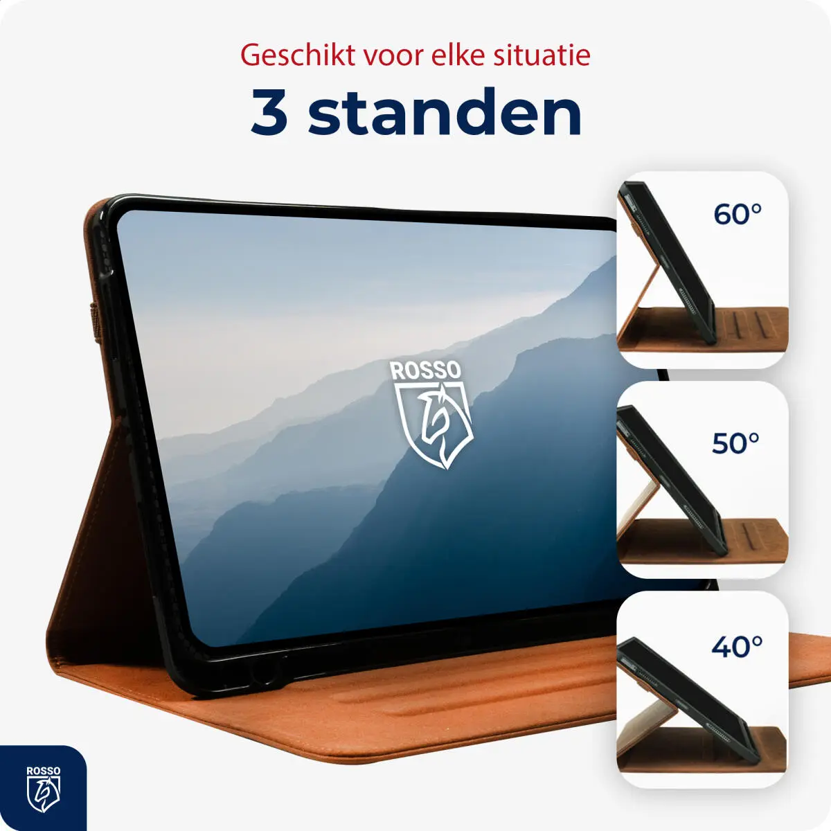 Rosso Deluxe Apple iPad Air 13 (24/25) Hoes Book Case Echt Leer Bruin afbeelding 4