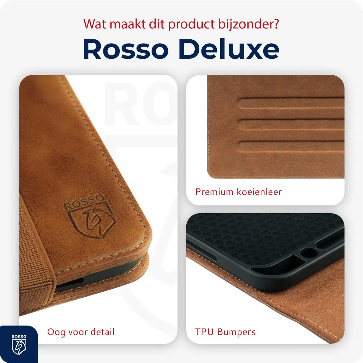 Rosso Deluxe Apple iPad Air 13 (24/25) Hoes Book Case Echt Leer Bruin afbeelding 5