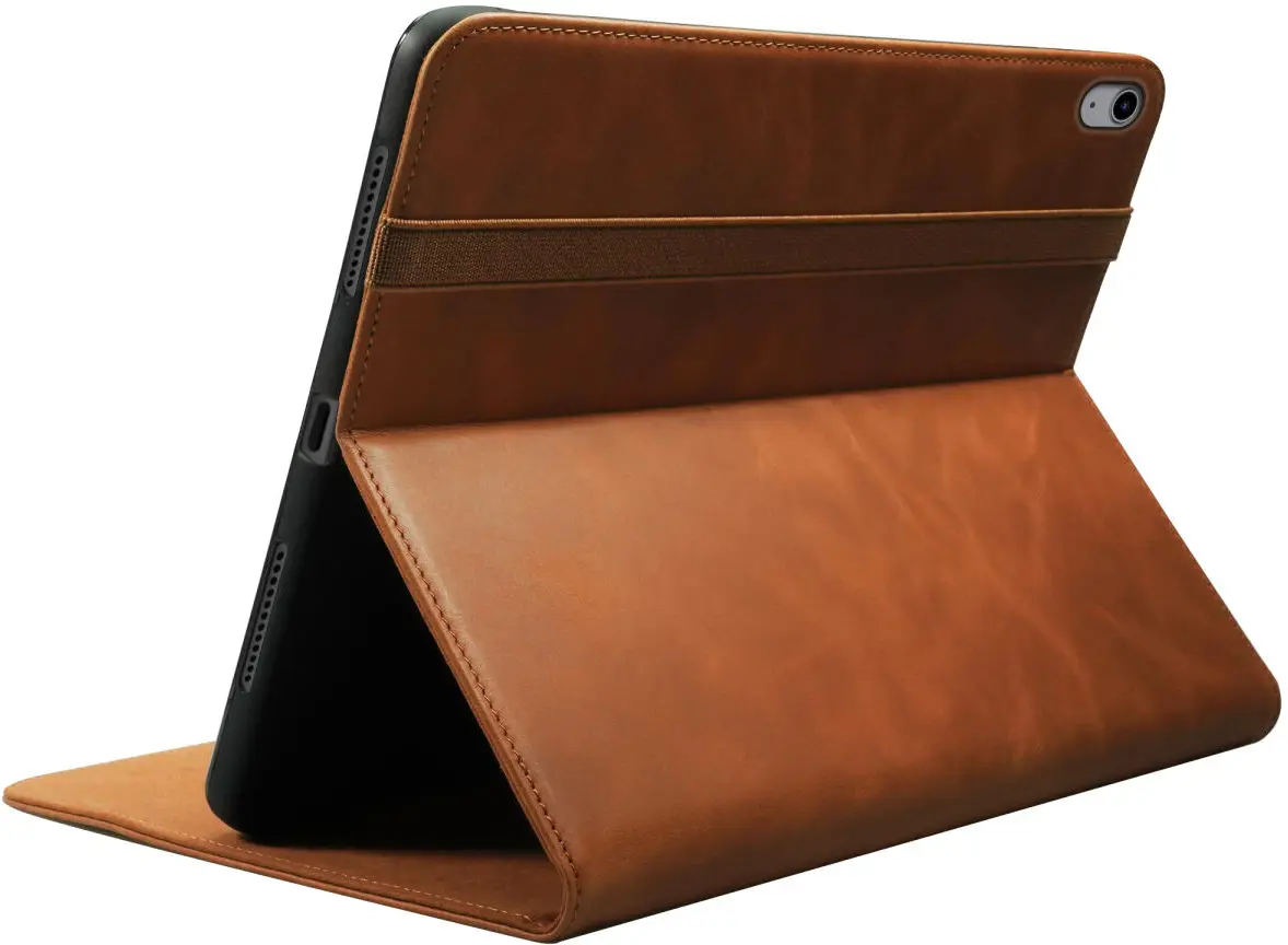 Rosso Deluxe Apple iPad 11 (2025) / 10.9 (2022) Hoes Book Case Echt Leer Bruin afbeelding 7