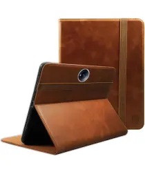 Rosso Deluxe OnePlus Pad 2 Hoes Book Case Echt Leer Bruin afbeelding