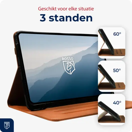 Rosso Deluxe OnePlus Pad 2 Hoes Book Case Echt Leer Bruin afbeelding 5