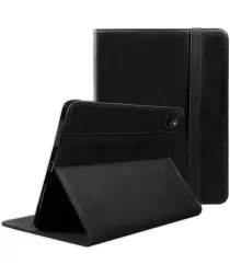 Rosso Deluxe Apple iPad Pro 12.9 Hoes Book Case Echt Leer Zwart