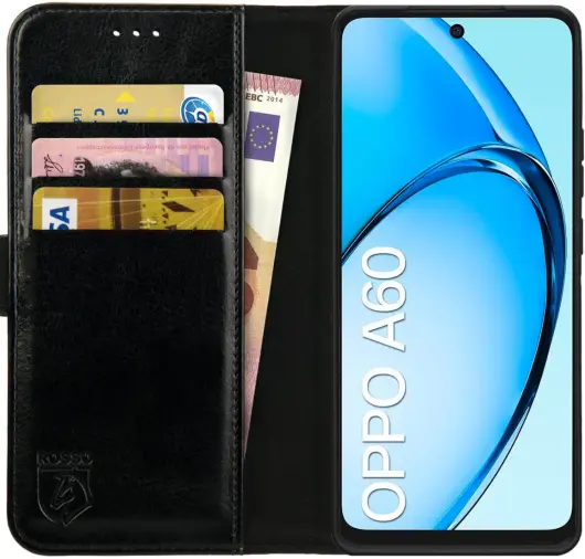 Rosso Element Oppo A60 4G Hoesje Book Case Wallet Zwart afbeelding 1