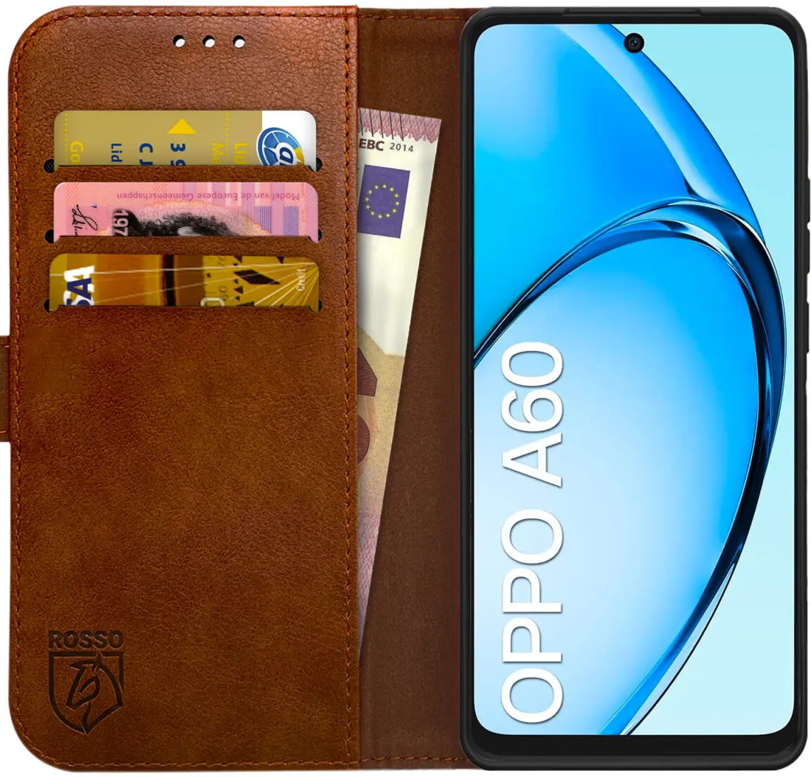 Rosso Element Oppo A60 4G Hoesje Book Case Wallet Bruin afbeelding 1