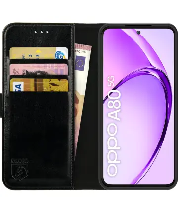 Rosso Element Oppo A80 Hoesje Book Case Wallet Zwart Hoesjes