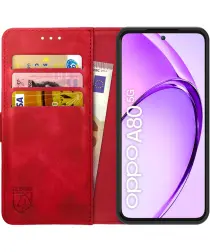 Rosso Element Oppo A80 Hoesje Book Case Wallet Rood