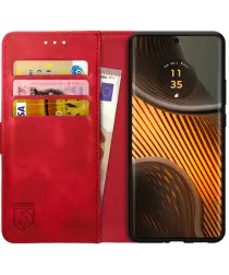 Rosso Element Motorola Edge 50 Ultra Hoesje Book Case Wallet Rood