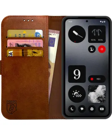 Rosso Element Nothing CMF Phone 1 Hoesje Book Case Wallet Bruin Hoesjes