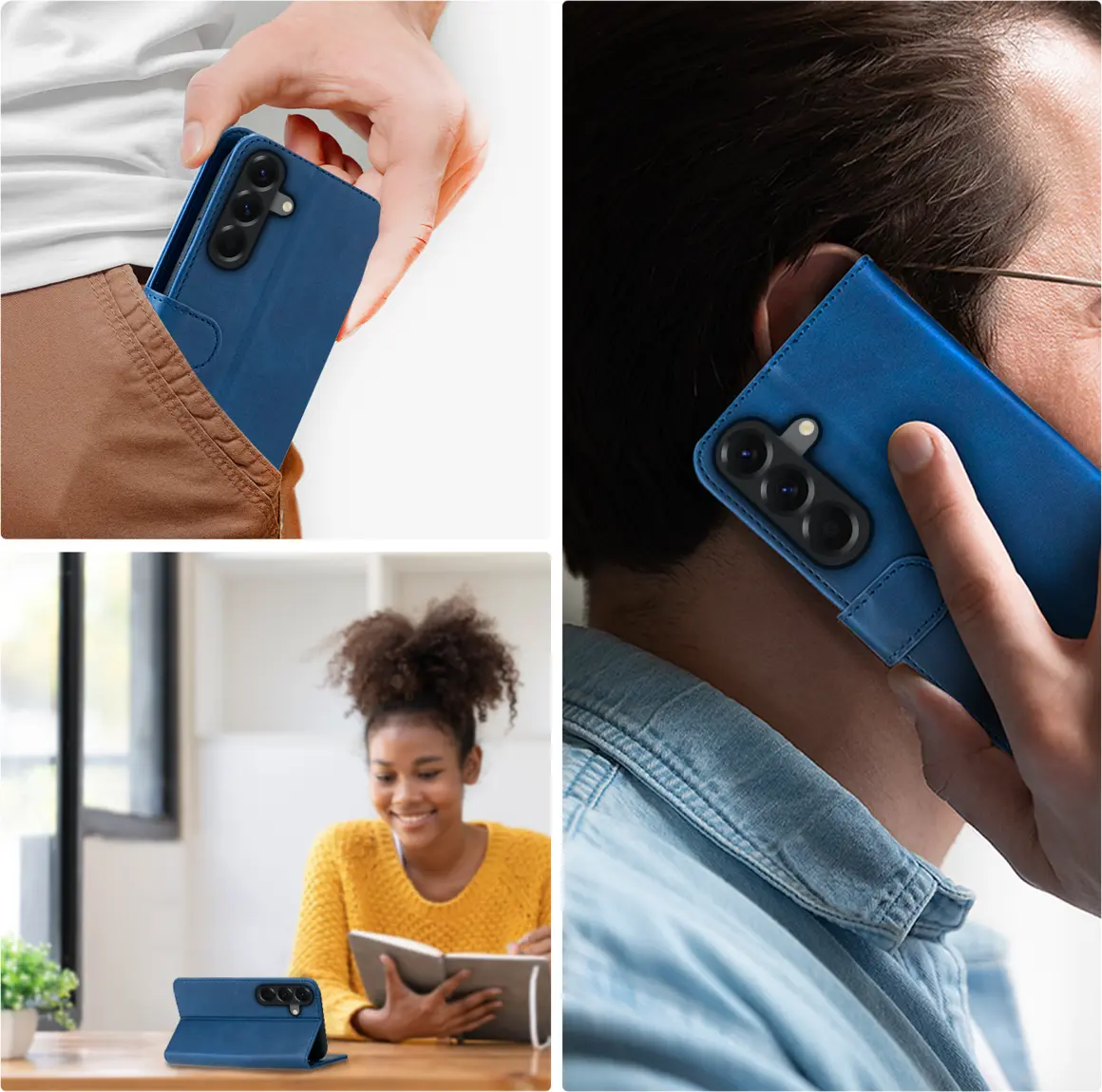 Rosso Element Samsung Galaxy A56 Hoesje Book Case Wallet Blauw afbeelding 3