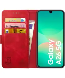 Rosso Element Samsung Galaxy A26 Hoesje Book Case Wallet Rood afbeelding