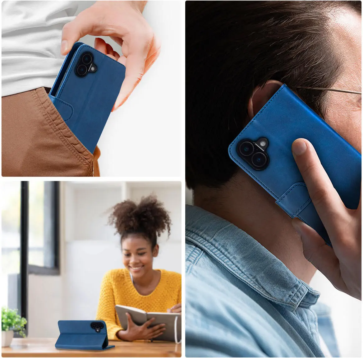 Rosso Element Samsung Galaxy A06 Hoesje Book Case Wallet Blauw afbeelding 3