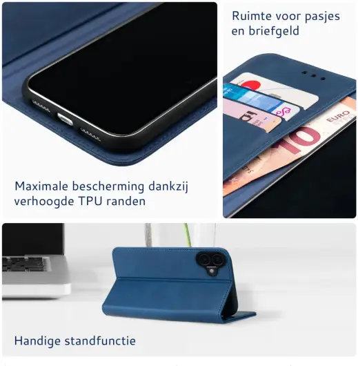 Rosso Element Samsung Galaxy A06 Hoesje Book Case Wallet Blauw afbeelding 4