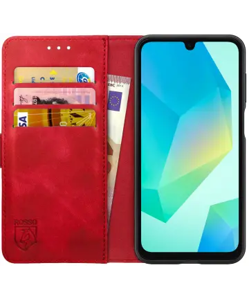 Rosso Element Samsung Galaxy A16 Hoesje Book Case Wallet Rood Hoesjes